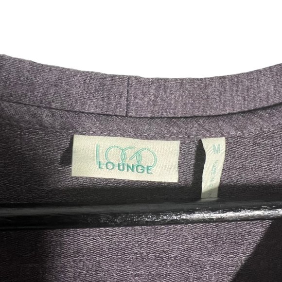 LOGO Lounge Purple Grey Sharkbite Button Up Sleeveless Top Medium - Picture 3 of 6
